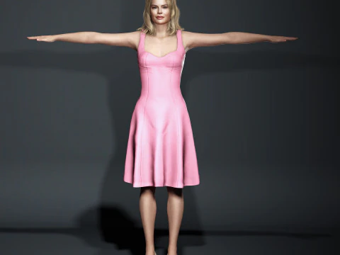 Margot Robbie Character 3D Model