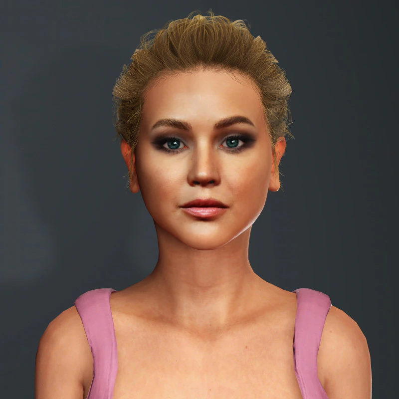 Jennifer Lawrence Character 3D Model .c4d .max .obj .3ds .fbx .stl .blend