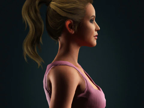 Jennifer Lawrence Character 3D Model