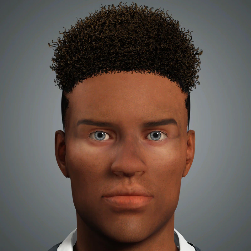 Cartoon Black Male Character Ready for Game and Animation 3D Model .c4d .max .obj .3ds .fbx .stl .blend 