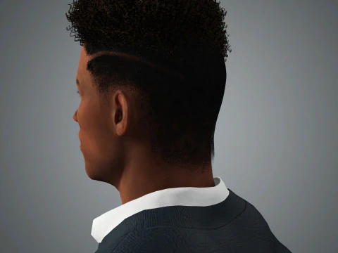 Cartoon Black Male Character Ready for Game and Animation 3D Model