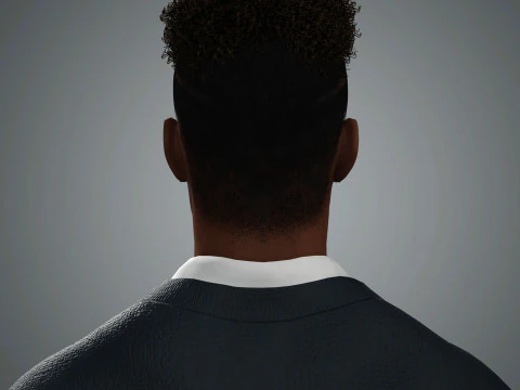 Cartoon Black Male Character Ready for Game and Animation 3D Model
