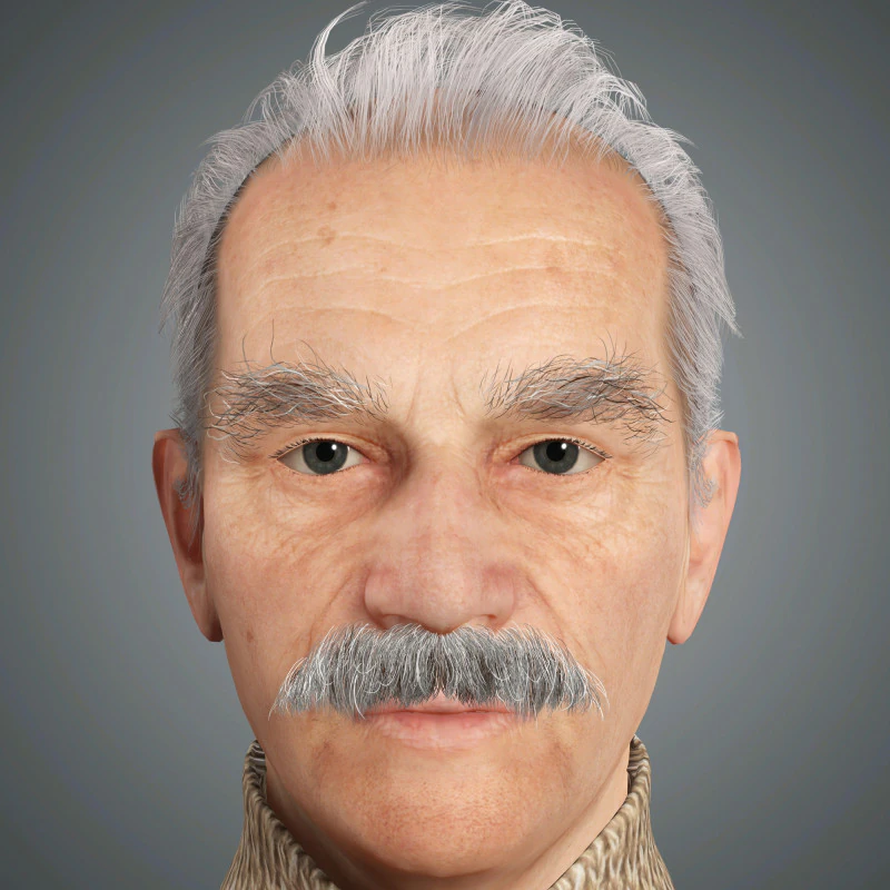 Cartoon Old Male Character Ready for Game and Animation 3D Model .c4d .max .obj .3ds .fbx .stl .blend 