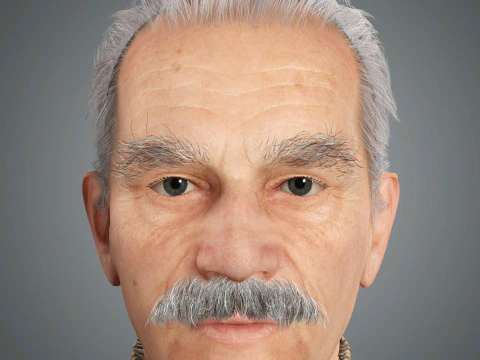 Personaggio maschile anziano dei cartoni animati pronto per il gioco e l'animazione Modello 3D