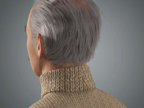 Cartoon Old Male Character Ready for Game and Animation 3D Model