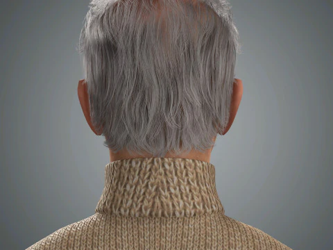 Cartoon Old Male Character Ready for Game and Animation 3D Model