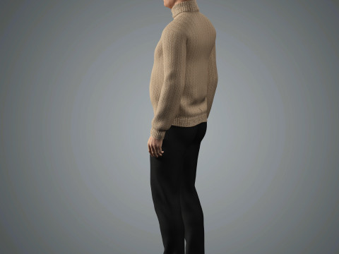 Cartoon Old Male Character Ready for Game and Animation 3D Model
