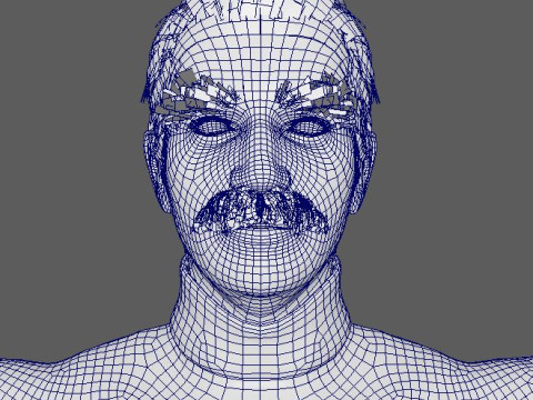 Cartoon Old Male Character Ready for Game and Animation 3D Model