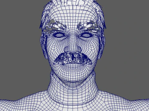 Cartoon Old Male Character Ready for Game and Animation 3D Model