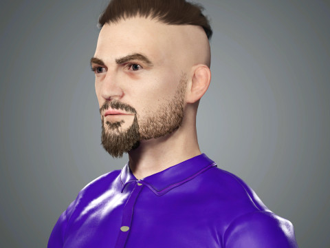 Cartoon Male Character Ready for Game and Animation 3D Model