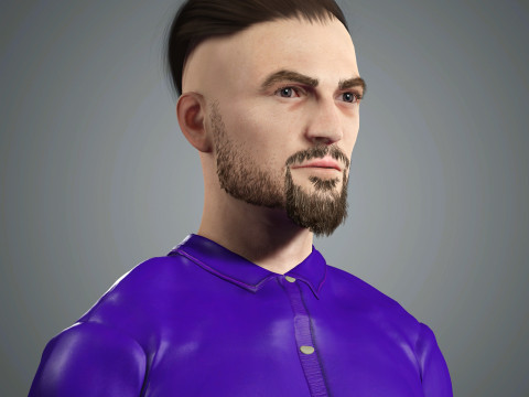 Cartoon Male Character Ready for Game and Animation 3D Model