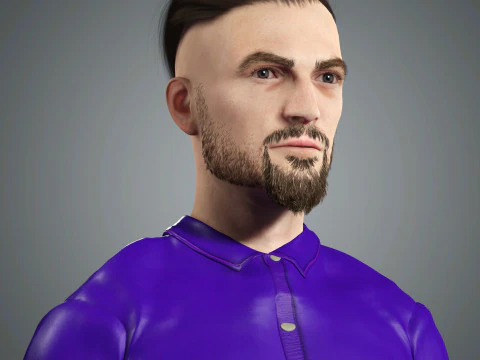Cartoon Male Character Ready for Game and Animation 3D Model