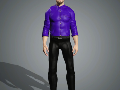 Cartoon Male Character Ready for Game and Animation 3D Model