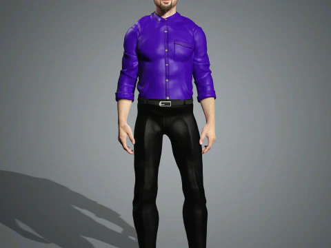 Cartoon Male Character Ready for Game and Animation 3D Model
