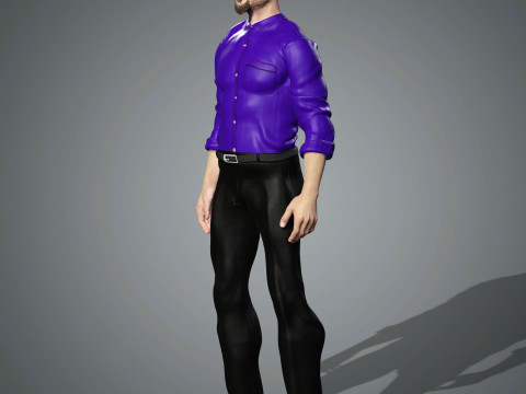 Cartoon Male Character Ready for Game and Animation 3D Model