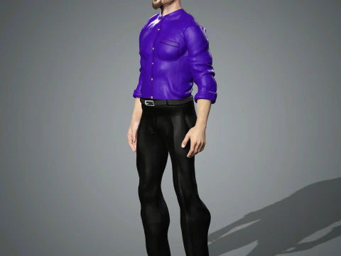 Cartoon Male Character Ready for Game and Animation 3D Model