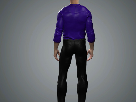 Cartoon Male Character Ready for Game and Animation 3D Model