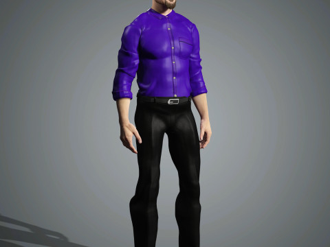 Cartoon Male Character Ready for Game and Animation 3D Model