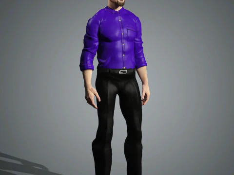 Cartoon Male Character Ready for Game and Animation 3D Model