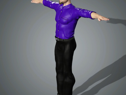 Cartoon Male Character Ready for Game and Animation 3D Model