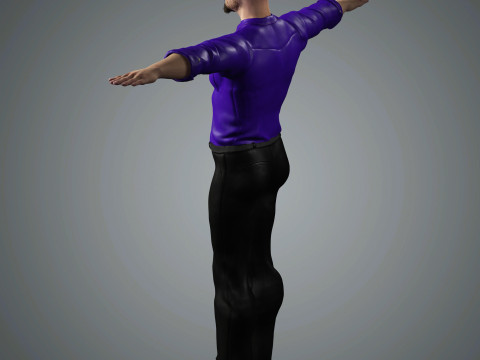 Cartoon Male Character Ready for Game and Animation 3D Model