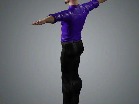 Cartoon Male Character Ready for Game and Animation 3D Model