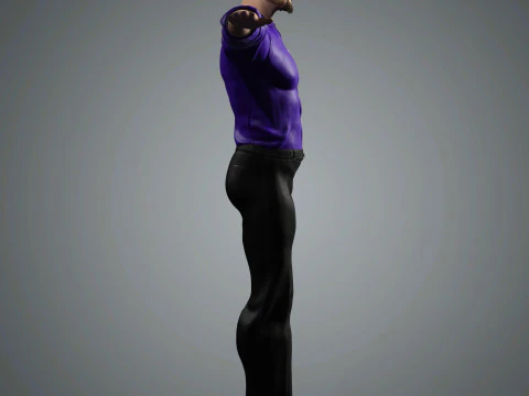 Cartoon Male Character Ready for Game and Animation 3D Model