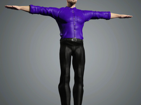 Cartoon Male Character Ready for Game and Animation 3D Model