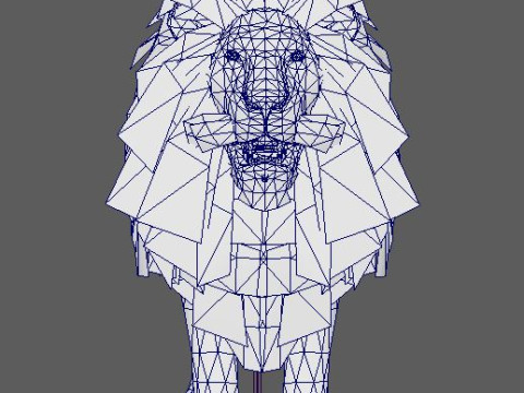 Male Lion Ready for Game and Animation Modello 3D