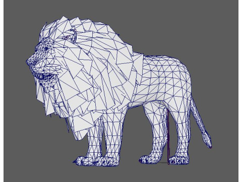 Male Lion Ready for Game and Animation Modello 3D
