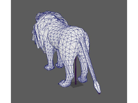 Male Lion Ready for Game and Animation Modello 3D