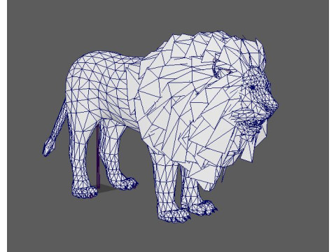 Male Lion Ready for Game and Animation Modello 3D
