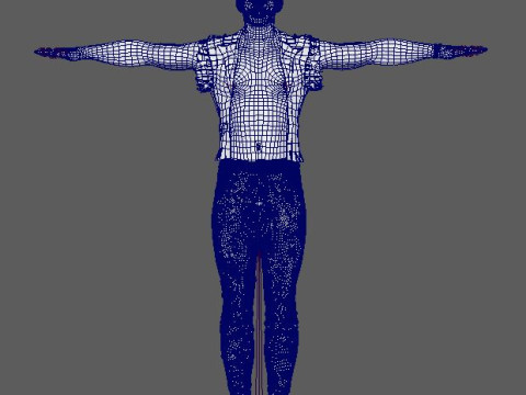 Cartoon Man with Tattoo Character Ready for Game and Animation 3D Model