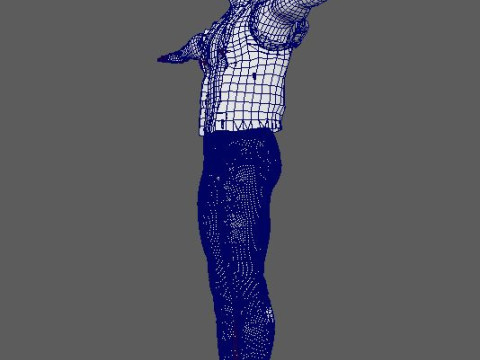 Cartoon Man with Tattoo Character Ready for Game and Animation 3D Model
