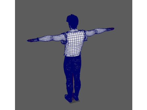 Cartoon Man with Tattoo Character Ready for Game and Animation 3D Model