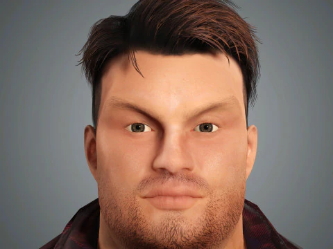 Übergewichtiger Mann-Charakter bereit für Spiel und Animation 3D Modell