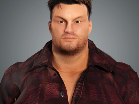 Overweight Man Character Ready for Game and Animation 3D Model