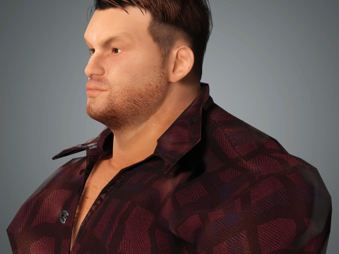 Overweight Man Character Ready for Game and Animation 3D Model