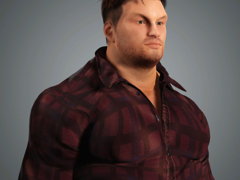 Overweight Man Character Ready for Game and Animation 3D Model