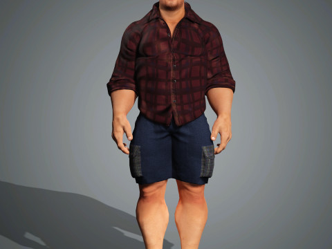Overweight Man Character Ready for Game and Animation 3D Model