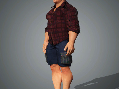 Overweight Man Character Ready for Game and Animation 3D Model