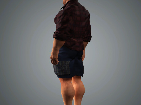 Overweight Man Character Ready for Game and Animation 3D Model