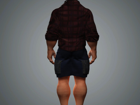 Overweight Man Character Ready for Game and Animation 3D Model