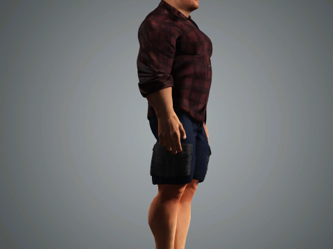 Overweight Man Character Ready for Game and Animation 3D Model