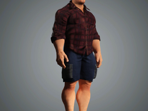 Overweight Man Character Ready for Game and Animation 3D Model