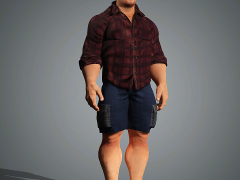 Overweight Man Character Ready for Game and Animation 3D Model