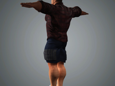 Overweight Man Character Ready for Game and Animation 3D Model