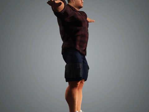 Overweight Man Character Ready for Game and Animation 3D Model