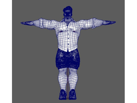 Overweight Man Character Ready for Game and Animation 3D Model