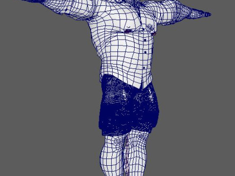 Overweight Man Character Ready for Game and Animation 3D Model